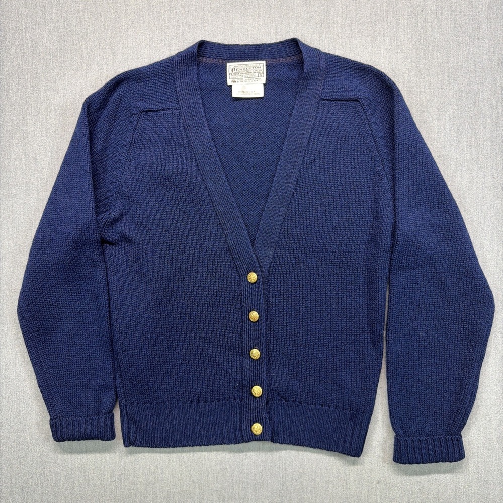 Pendleton‎ Vintage Cardigan Sweater Women's Small Navy Blue 100% Virgin Wool